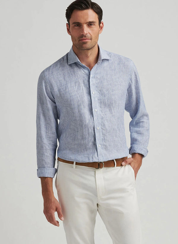 Astino Lino Stripe Sport Shirt