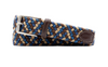 Como Braided Italian Linen and Elastic Belt - Blue