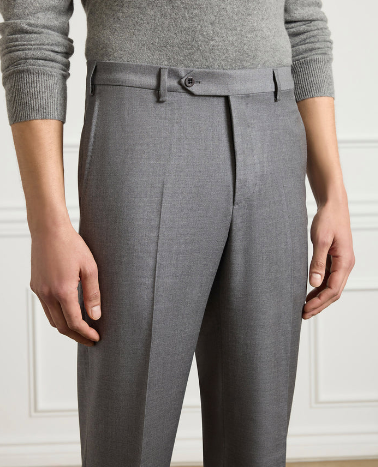 Devon Flat Front Wool Serge Trousers