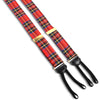 Red Plaid 100% Silk Formal Braces