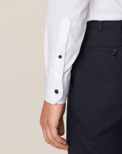 White Piqué Tuxedo Shirt- Contemporary Fit – John Craig