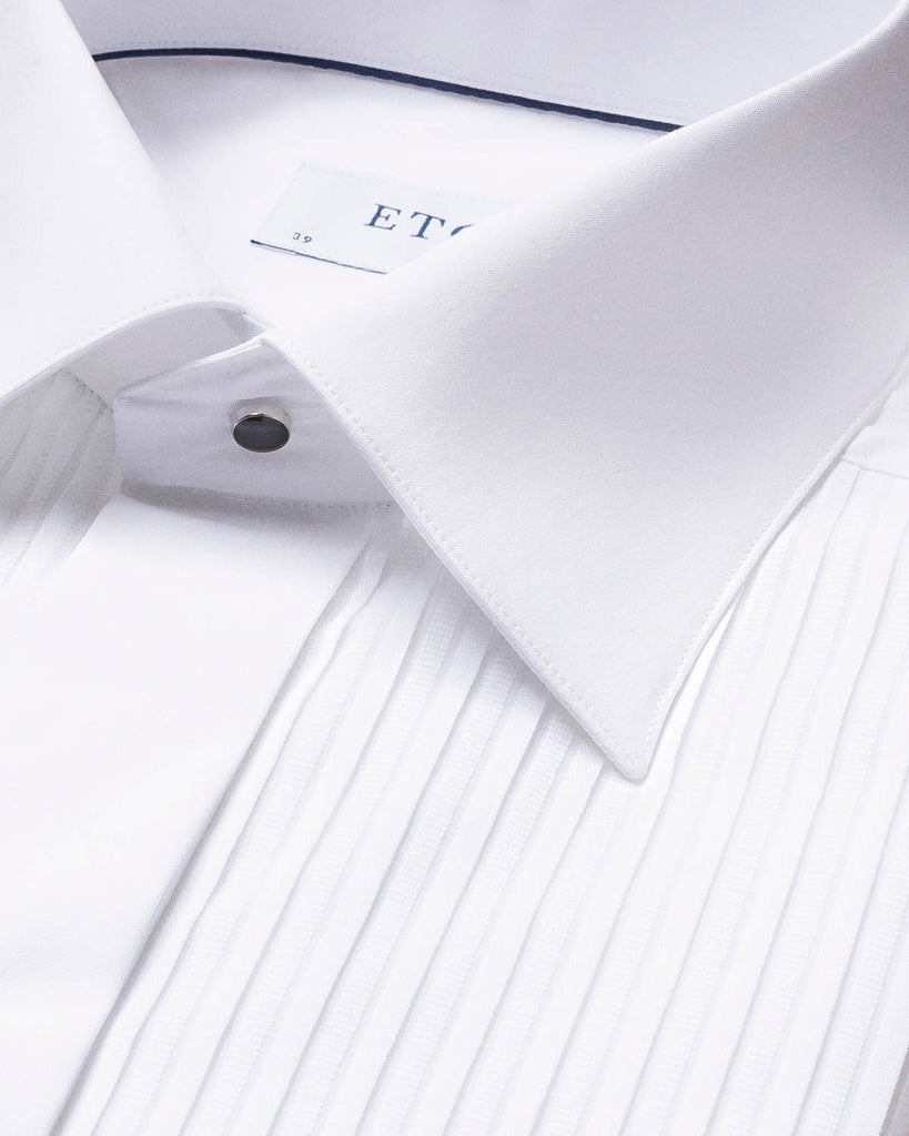 White Plissé Tuxedo Shirt- Classic Fit – John Craig